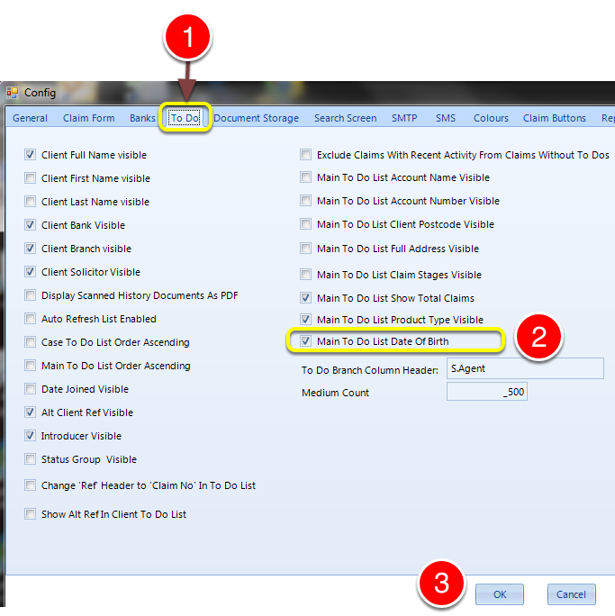 Change the required setting