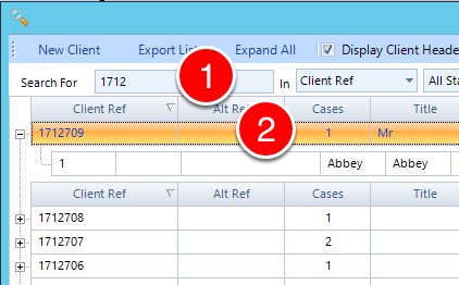 Select a client