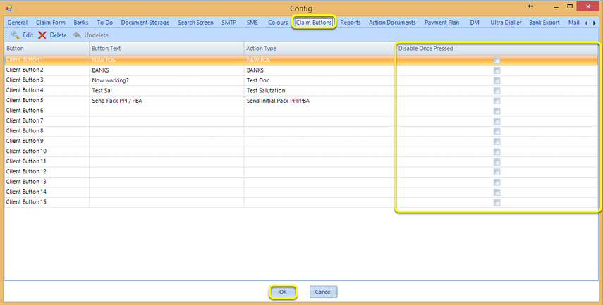 Config Claim Buttons