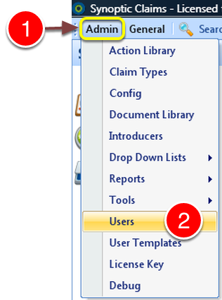 Open the Users window