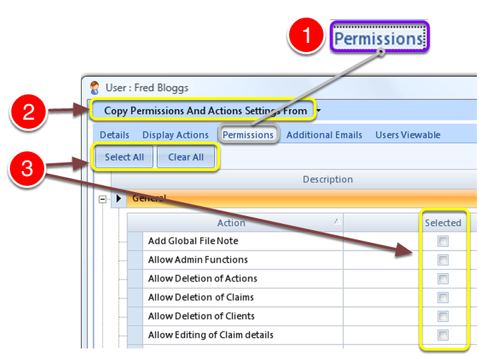 Set up Users Permissions
