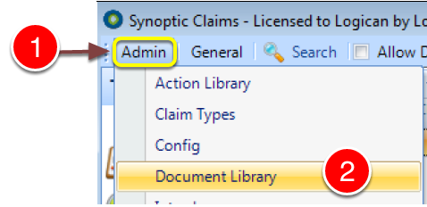 Open the Document Library Window