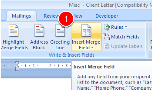 Insert Merge Fields