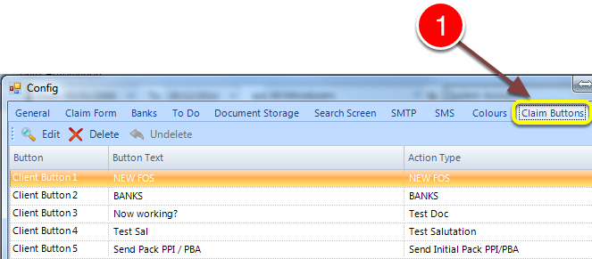 Open the Claim Buttons Window