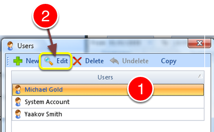 Select User to Edit