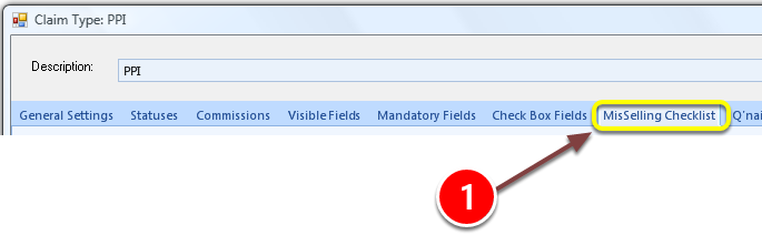 Open Claim Type Edit Window