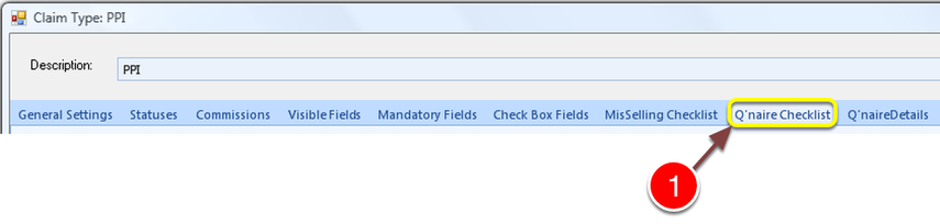 Open the Questionnaire Checklist Window