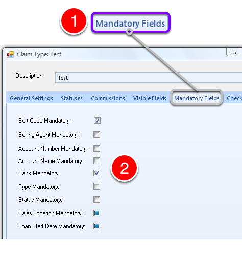 Set Mandatory Fields