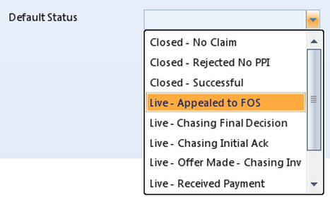Select Default Status