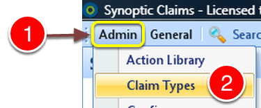 Open the Claim Types Window