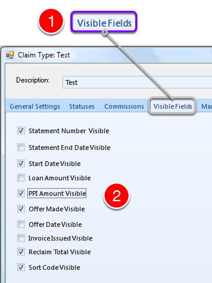 Set up Visible Fields