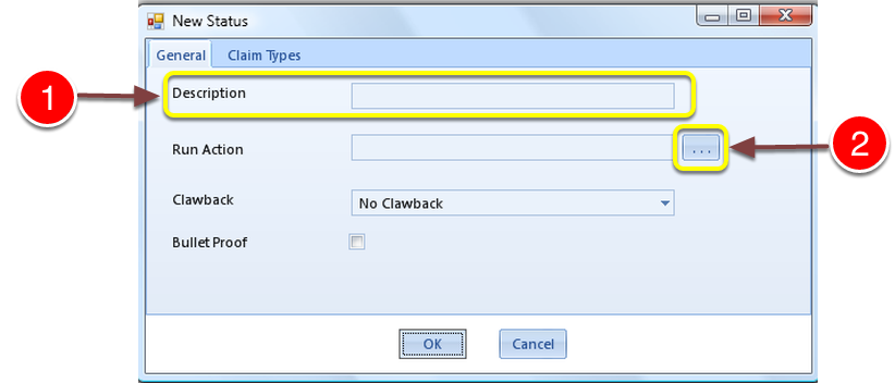 Key in details and select actions