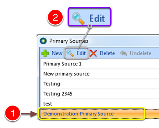 Change a Primary Source Description