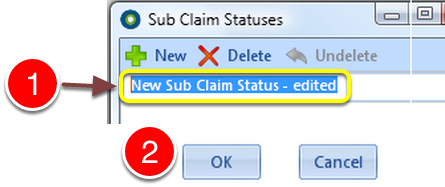 Edit a Sub Claims Status