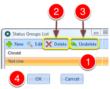 Delete a Status Group