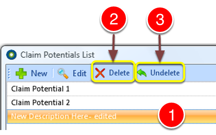 Delete a Claim Potential