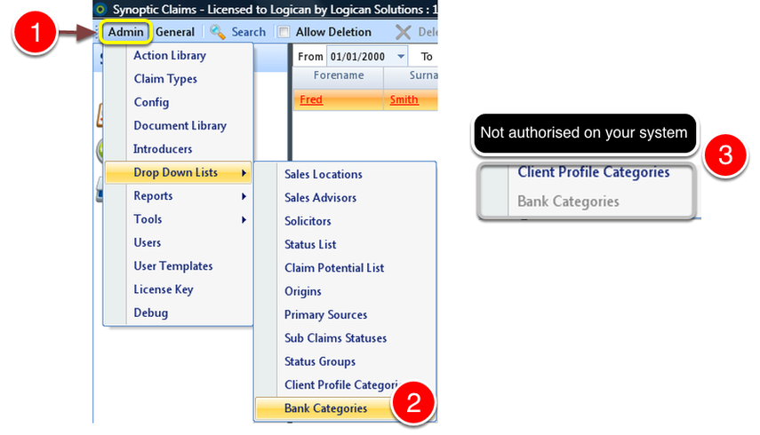 Open the Bank Categories window