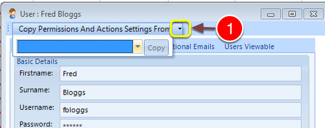 Open the Users drop down list