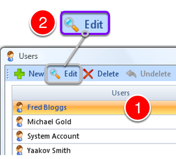 Select User to copy Permissions to