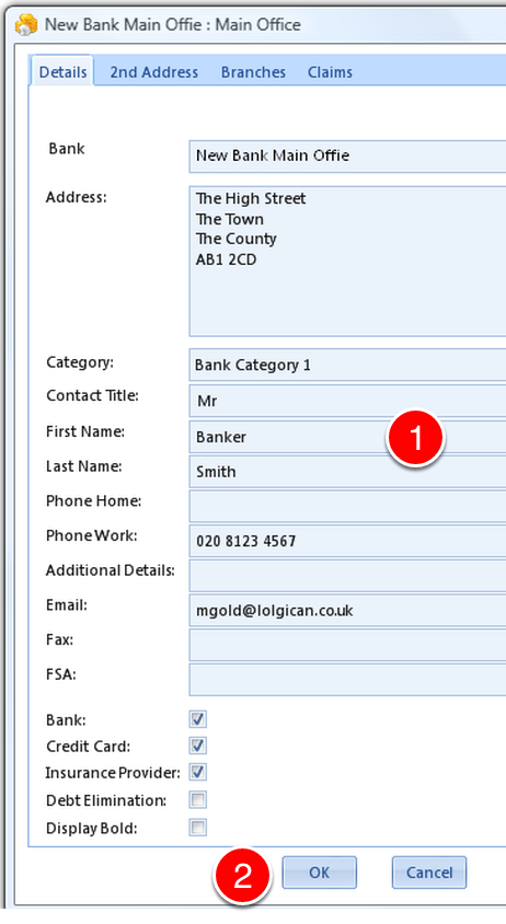 Edit required details