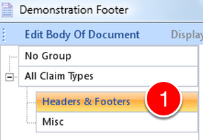Add to the Headers and Footers Group