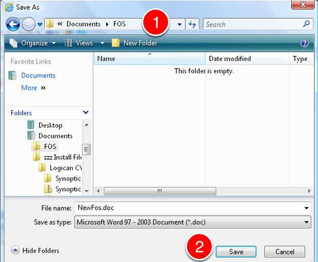 Choose a Location to Store the File