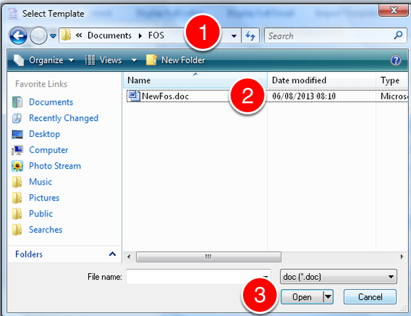 Navigate to the Stored FOS Document