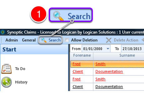 Open the Search window