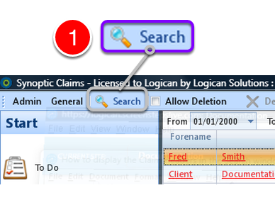 Open the Search window