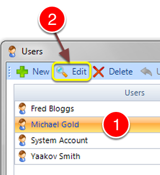 Select the User to Edit