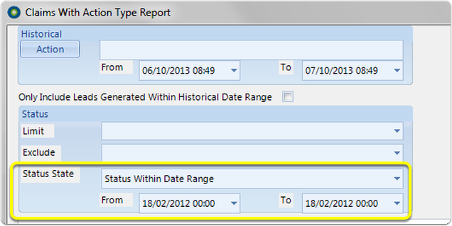 Change this to \"Status within Date Range