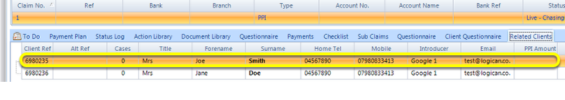 Double Click a Related Client to Load Their Details