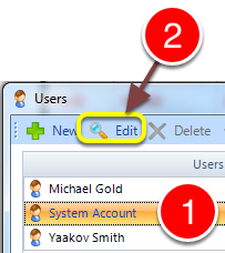 Select the User's window