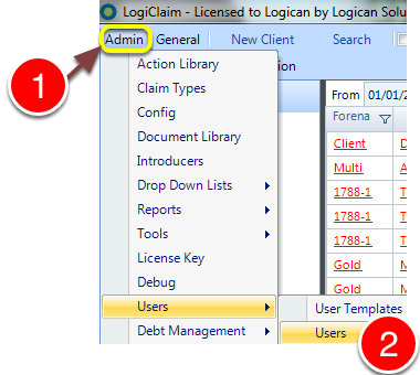Open the Users window