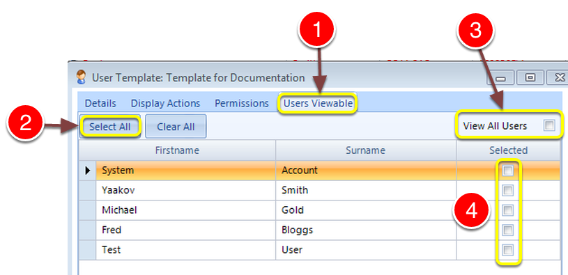 Select Users Visible