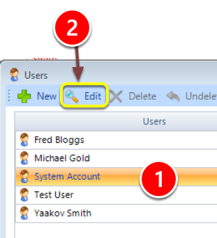 Select User to Edit