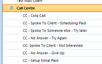 Set Up a Series of Call Centre Actions