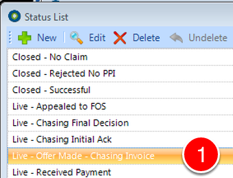 Open the required Status