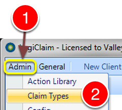 Open the Claim Types window