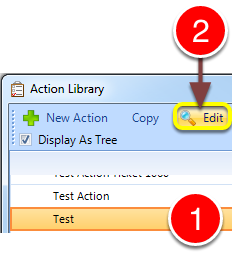 Select the Action Required for Editing