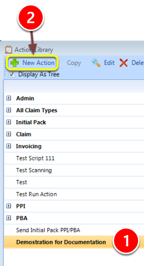 Create a New Action