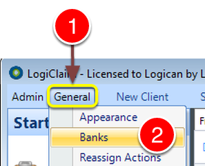 Open the Banks window
