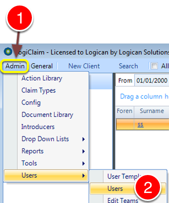 Open the Users window