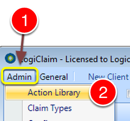 Open the Action library