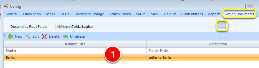 Select and complete Action Documents