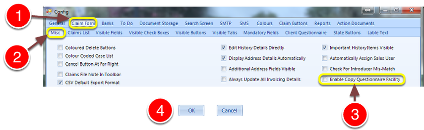 Enable/disable the Copy function