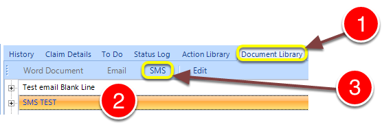 Open the send SMS window