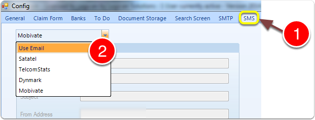 Enter your SMS to Email provider account details