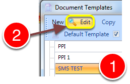 Select the template required to be sent as a SMS