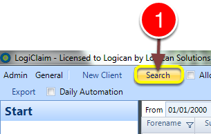 Open the Search screen